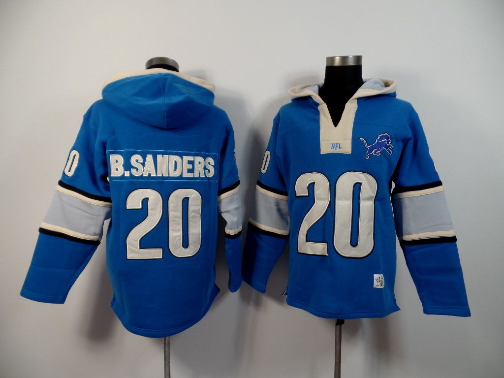 NFL Detroit Lions #20 B.Sanders Blue Hoodie