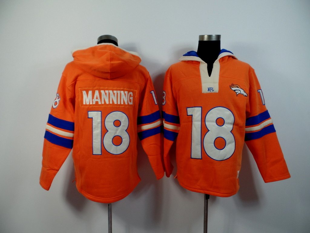NFL Denver Broncos #18 Manning Orange Hoodie