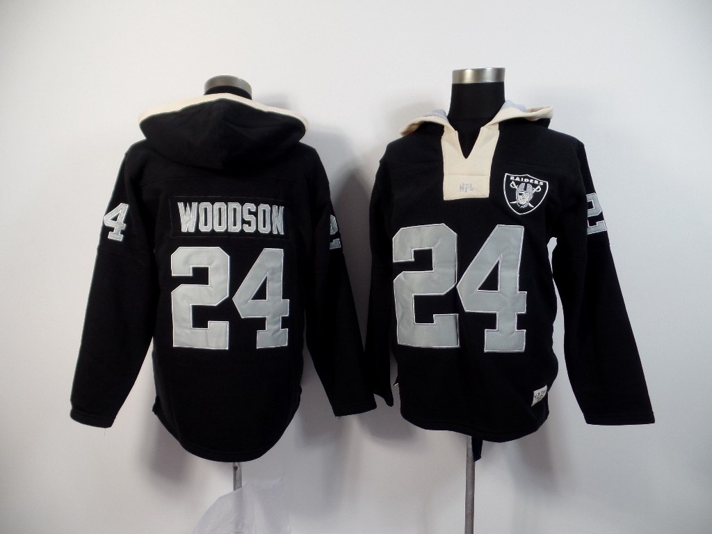 NFL Oakland Raiders #24 Woodson Black Hoodie