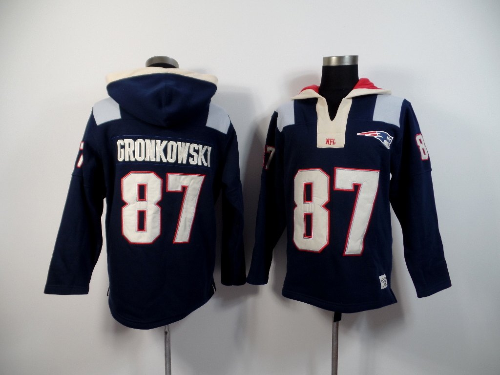 NFL New England Patriots #87 Gronkowski D.Blue Hoodie