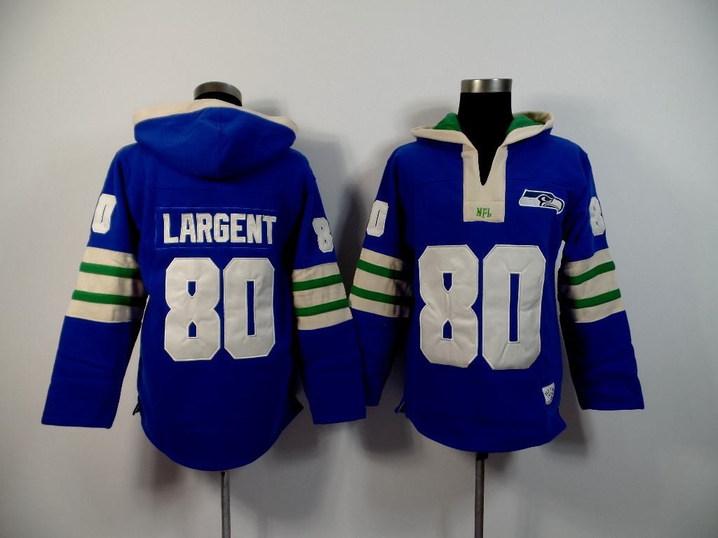 NFL Seattle Seahawks #80 Largent Blue Hoodie