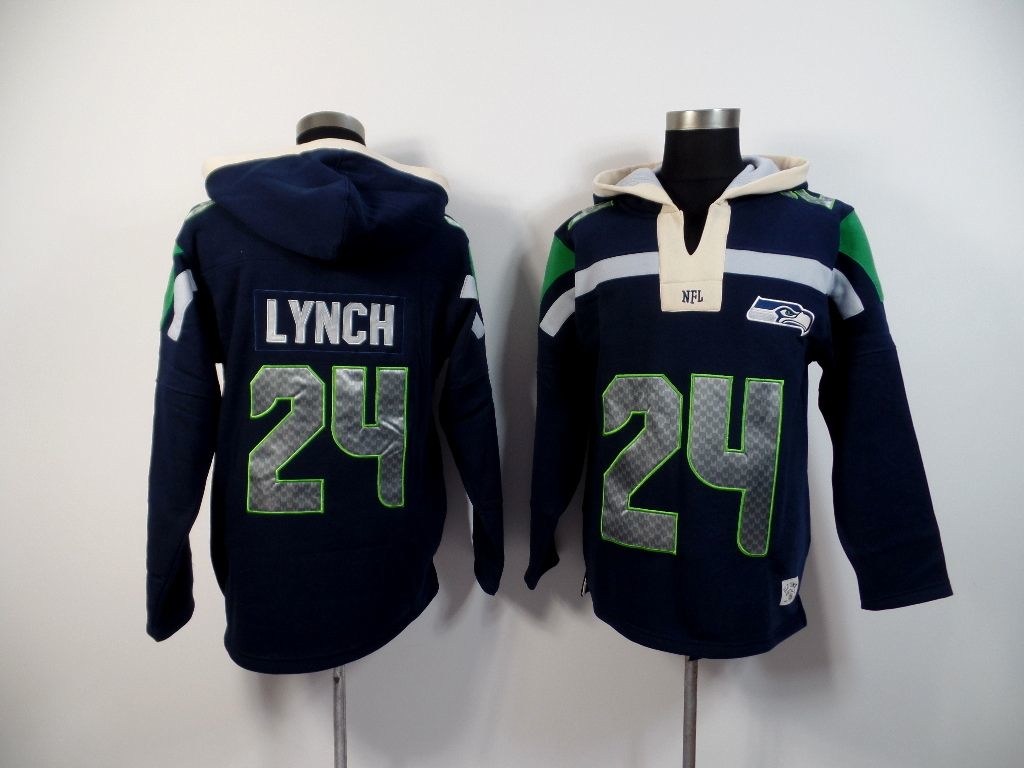 NFL Seattle Seahawks #24 Lynch D.Blue Hoodie