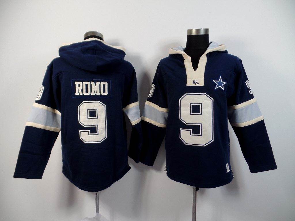 NFL Dallas Cowboys #9 Romo Blue Hoodie