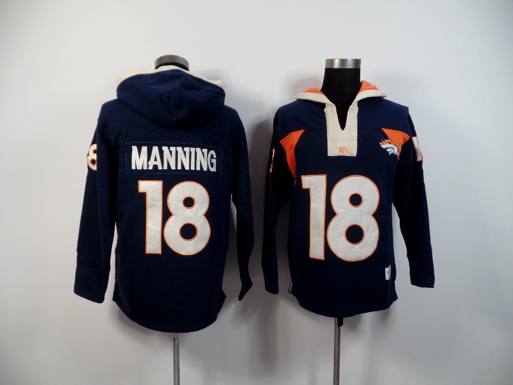 NFL Denver Broncos #18 Manning D.Blue Hoodie
