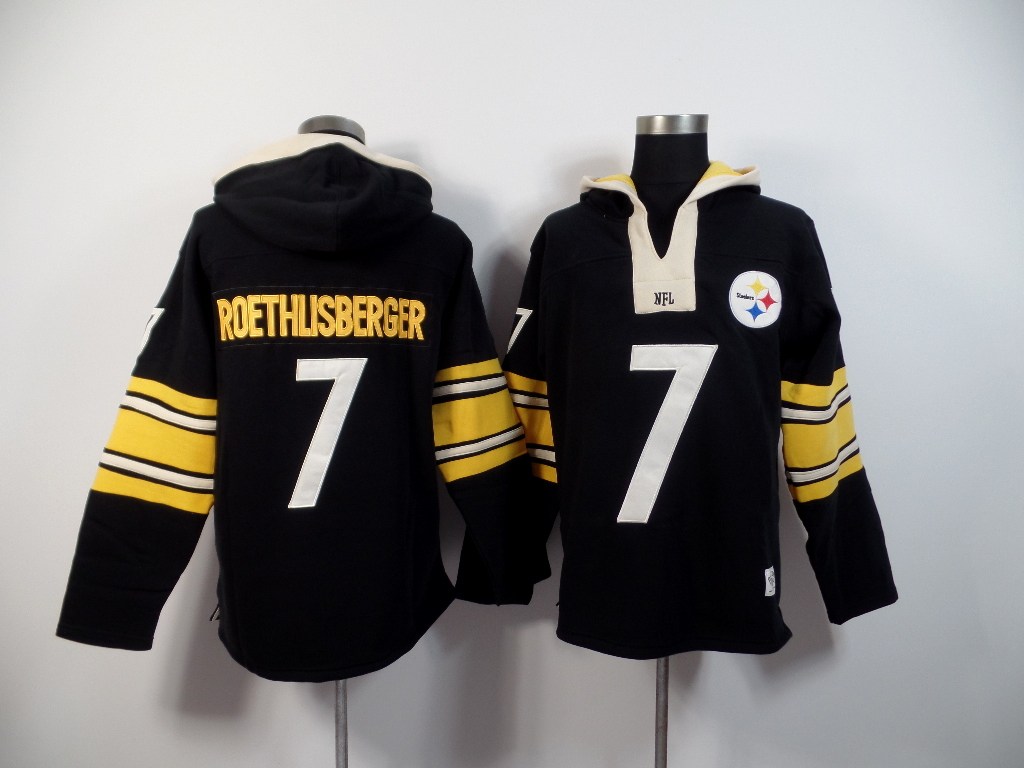 NFL Pittsburgh Steelers #7 Roethlisberger Black Hoodie