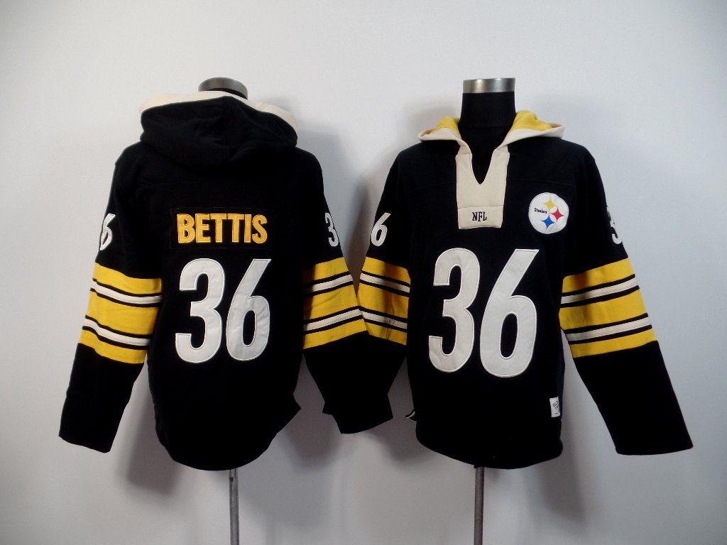 NFL Pittsburgh Steelers #36 Bettis Black Hoodie