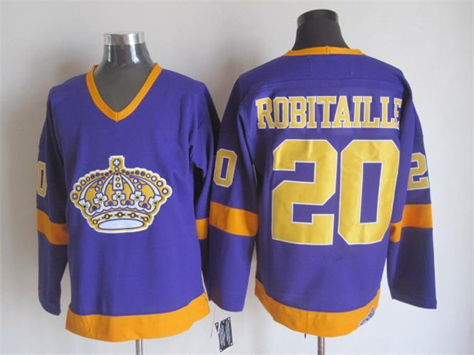 NHL Los Angeles Kings #20 Robitailie Purple Jersey