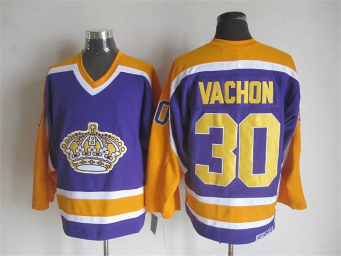 NHL Los Angeles Kings #30 Vachon Purple Jersey