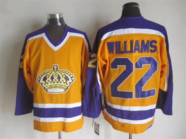 NHL Los Angeles Kings #22 Williams Yellow Jersey