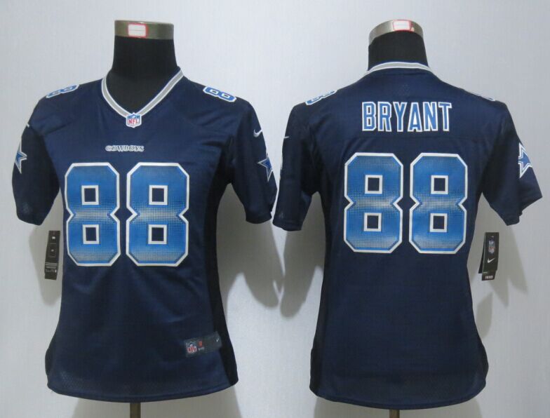 Women New Nike Dallas Cowboys 88 Bryant Navy Blue Strobe Elite Jersey