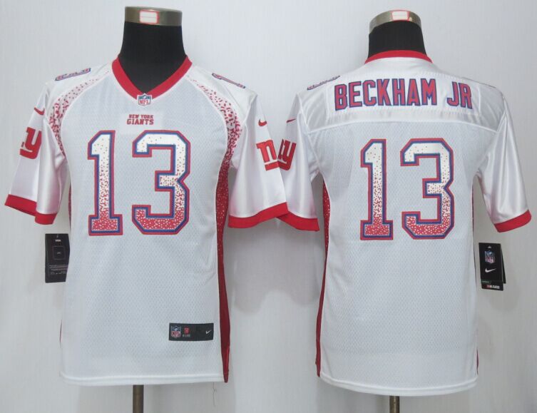 Youth  NEW Nike New York Giants 13 Beckham jr Drift Fashion White Elite Jerseys 