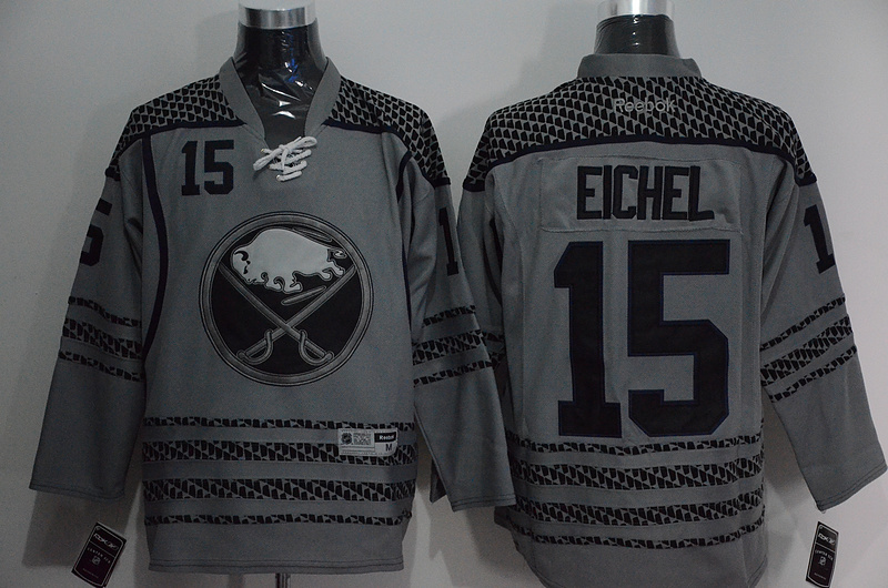NHL Buffalo Sabres #15 Eichel Black Grey Jersey