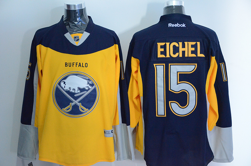 NHL Buffalo Sabres #15 Eichel Yellow Blue Jersey