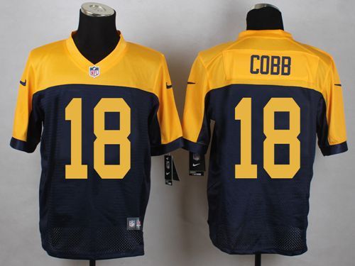 Nike Green Bay Packers #18 Cobb Yellow Blue Elite Jersey