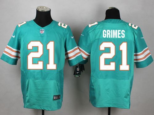 Nike NFL Miami Dolphins #21 Grimes Green Elite New Jersey