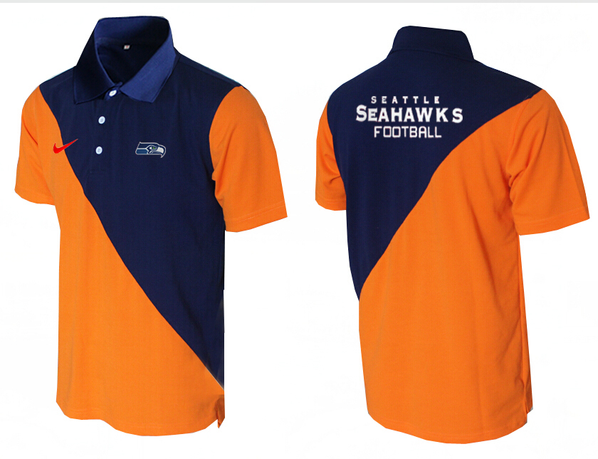 NFL Seattle Seahawks Blue Orange Polo Shirt