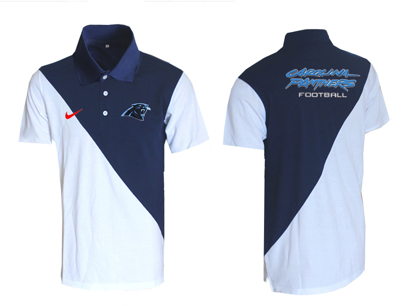NFL Carolina Panthers White Blue Polo Shirt