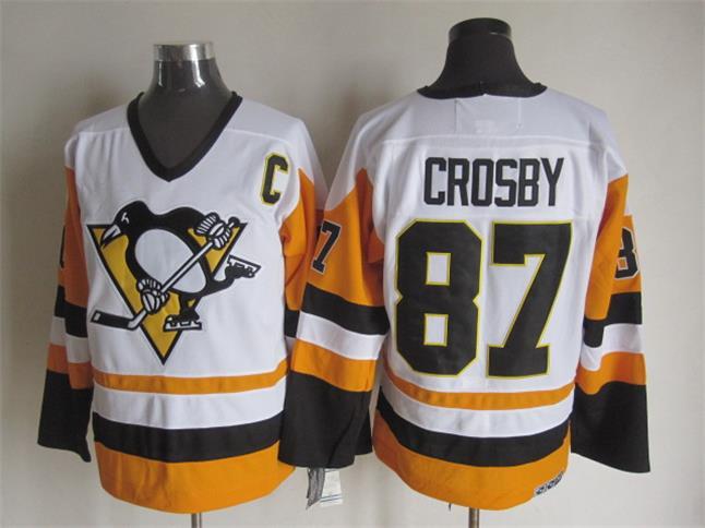 NHL Pittsburgh Penguins #87 Crosby White Jersey with C Patch