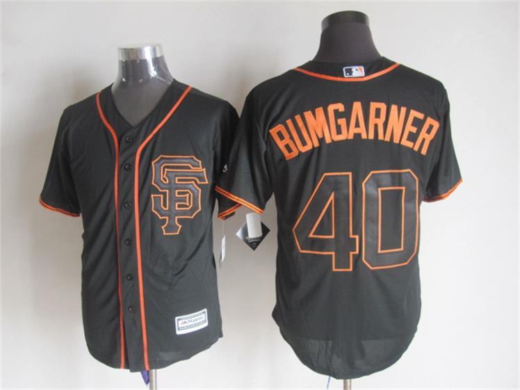 MLB San Francisco Giants #40 Bumgarner Black Majestic Jersey