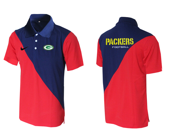 NFL Green Bay Packers Blue Red Polo Shirt