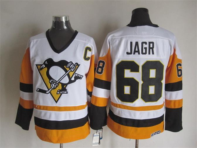 NHL Pittsburgh Penguins #68 Jagb White Jersey with C Patch