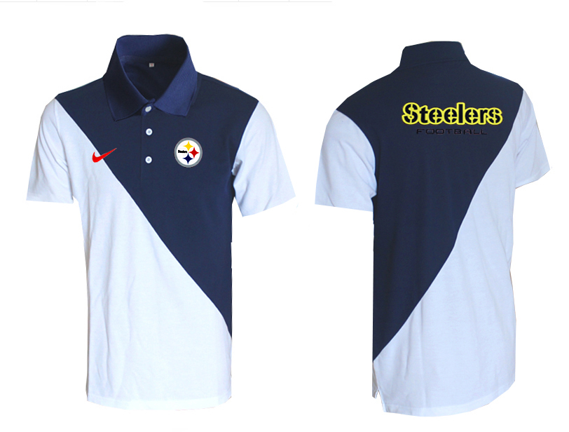NFL Pittsburgh Steelers Blue White Polo Shirt