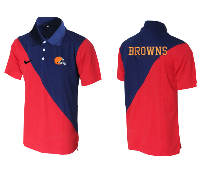 NFL Cleveland Browns Blue Red Polo Shirt