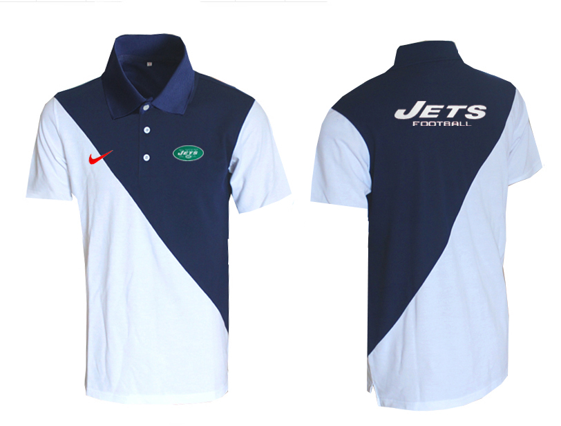 NFL New York Jets Blue White Polo Shirt