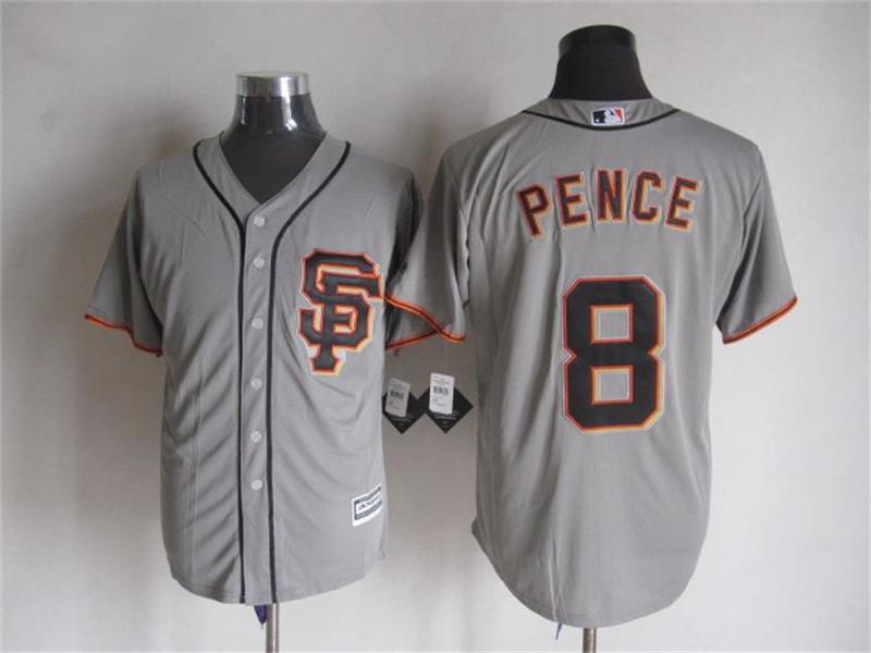 MLB San Francisco Giants #8 Pence Grey Majestic Jersey