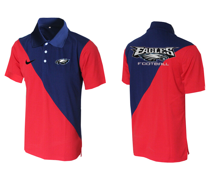 NFL Philadelphia Eagles Blue Red Polo Shirt