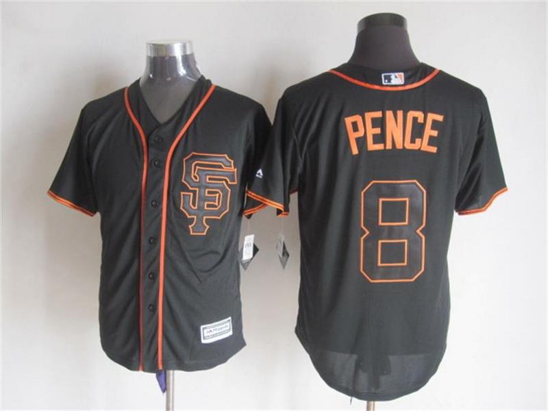 MLB San Francisco Giants #8 Pence Black Majestic Jersey