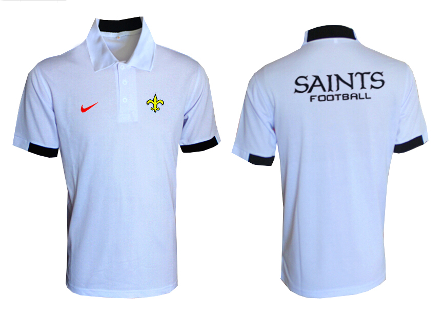 NFL New Orleans Saints White Polo Shirt