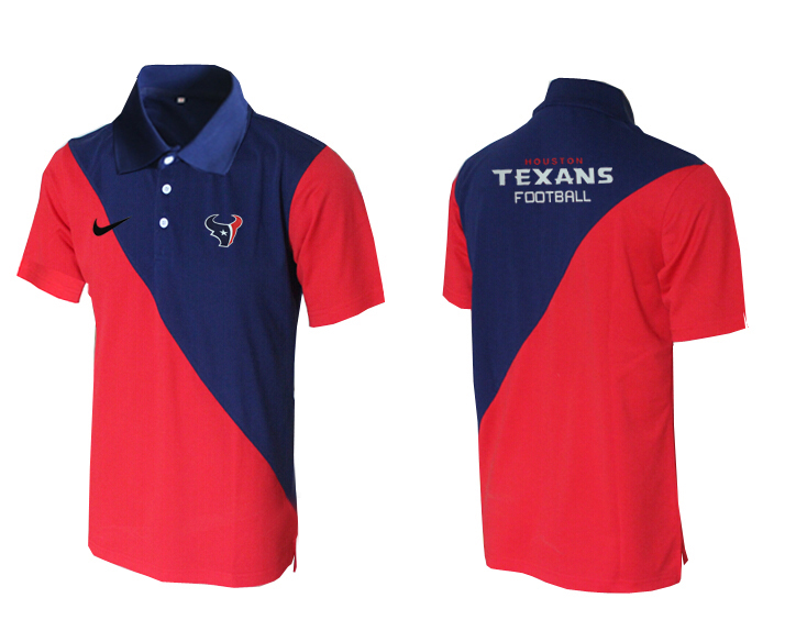 NFL Houston Texans Blue Red Polo Shirt