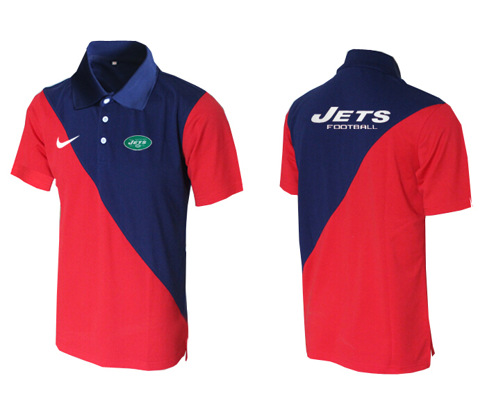 NFL New York Jets Blue Red Polo Shirt