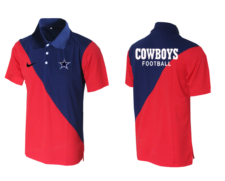 NFL Dallas Cowboys Blue Red Polo Shirt