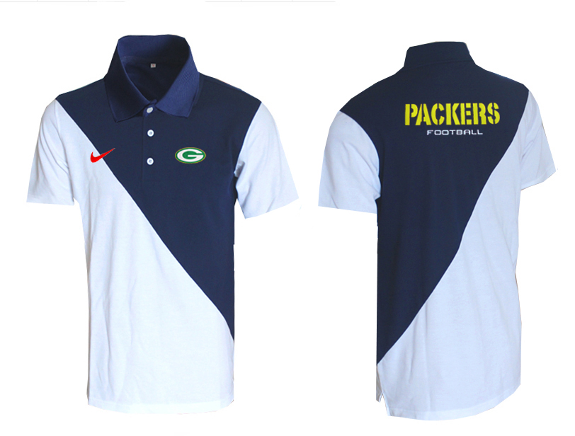 NFL Green Bay Packers Blue White Polo Shirt