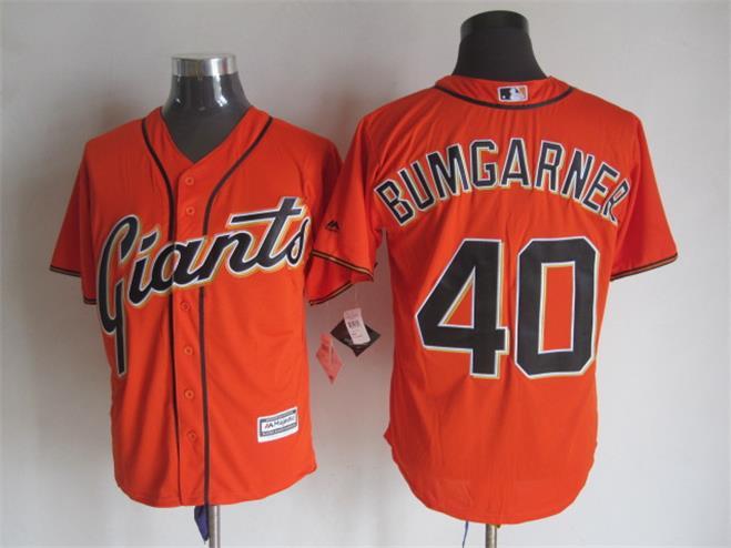 MLB San Francisco Giants #40 Bumgarner Orange Majestic Jersey