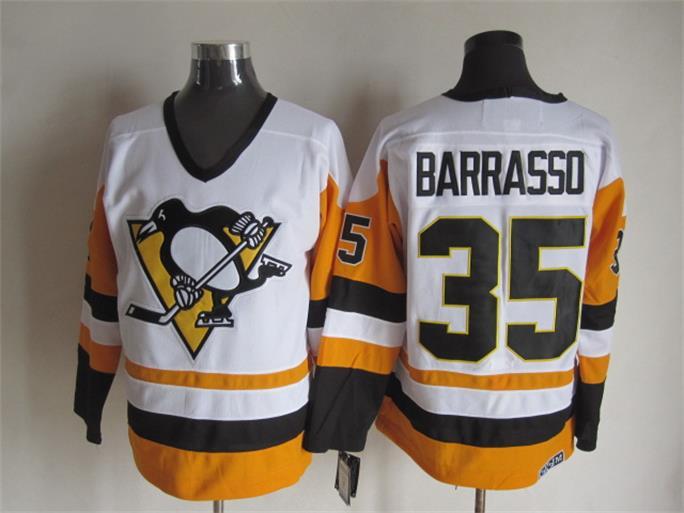 NHL Pittsburgh Penguins #35 Barrasso White Jersey