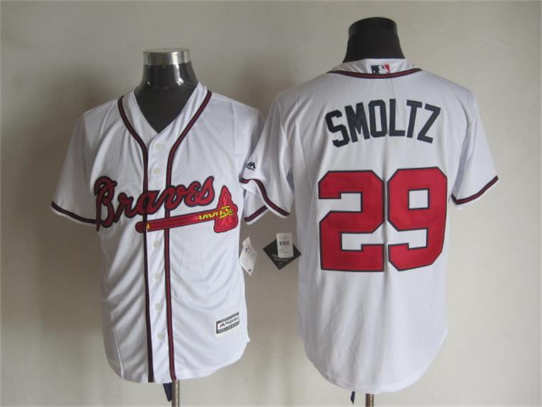 MLB Atlanta Braves #29 Smoltz White Majestic Jersey