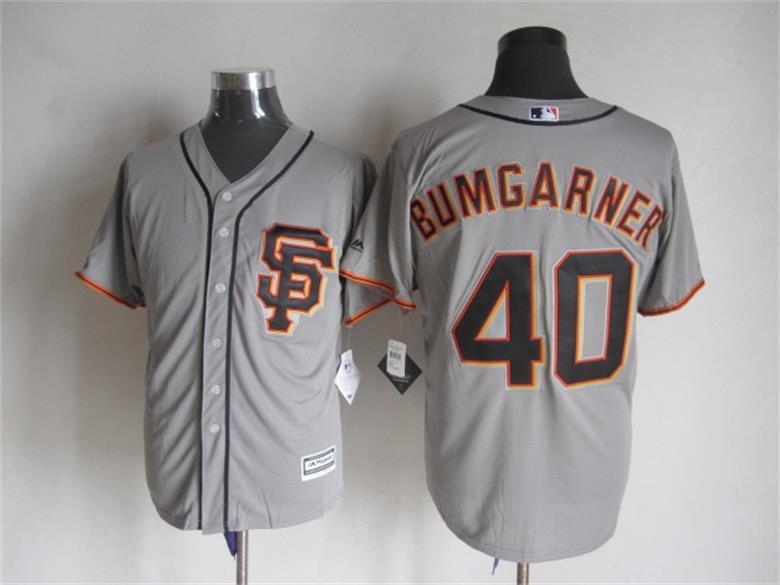 MLB San Francisco Giants #40 Bumgarner Grey Majestic Jersey