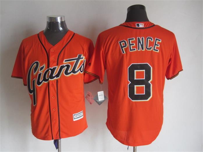 MLB San Francisco Giants #8 Pence Orange Majestic Jersey