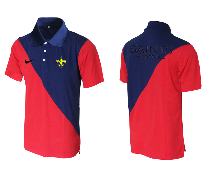 NFL New Orleans Saints Blue Red Polo Shirt