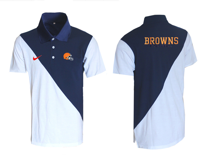 NFL Cleveland Browns Blue White Polo Shirt
