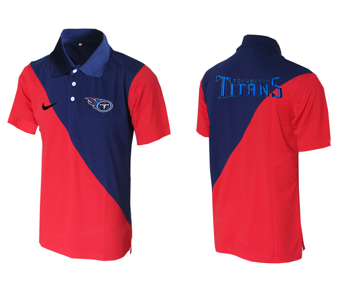 NFL Tennessee Titans Blue Red Polo Shirt