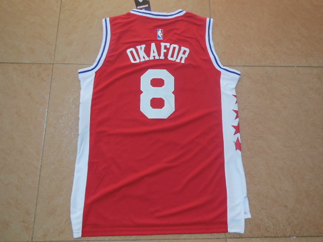 NBA Philadelphia 76ers #8 Okafor Red New Jersey