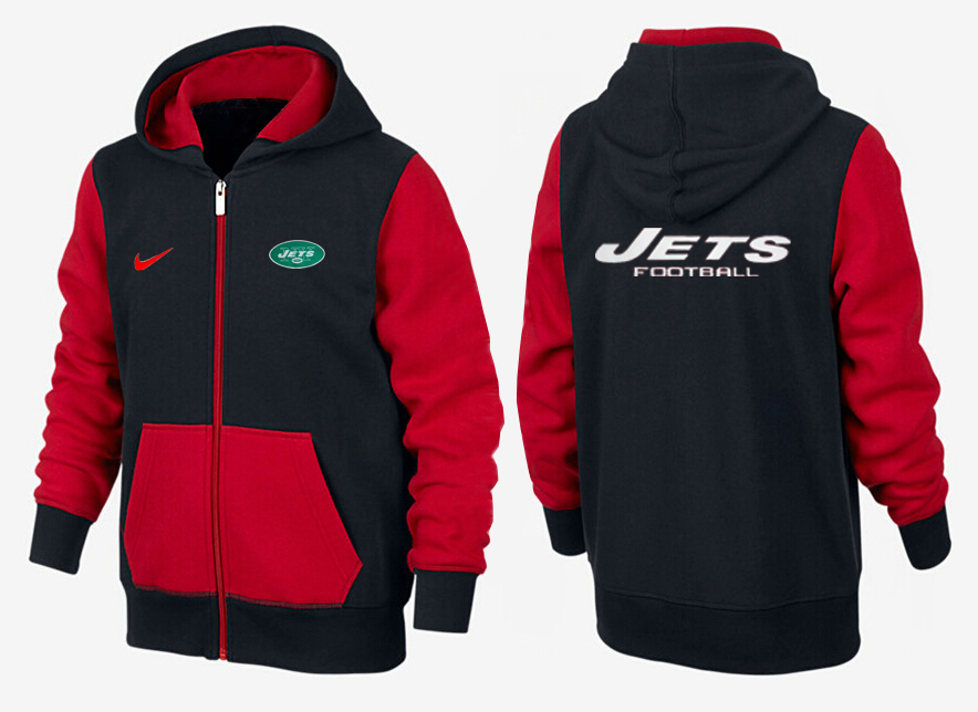 NFL New York Jets Black Red Hoodie