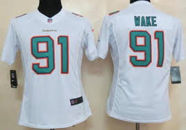 Womens Miami Dolphins #91 Wake White Jersey.jpeg