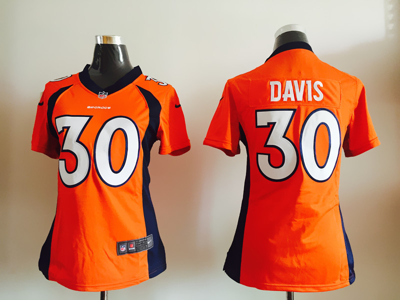 Nike Denver Broncos #30 Davis Orange Women Jersey