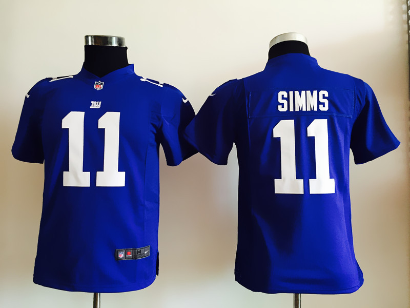 Nike New York Giants #11 Simms Blue Kids Jersey