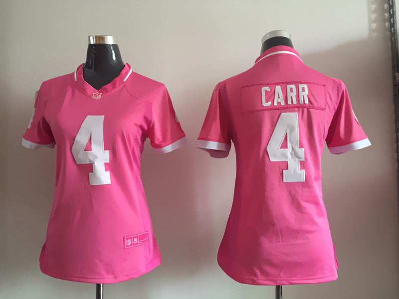 Womens NFL Oakland Raiders #4 Carr Pink Bubble Gum Jersey